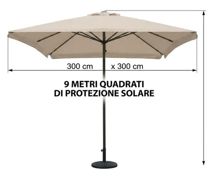 Ombrellone Giardino 3x3 Tortora Palo Centrale AirVent