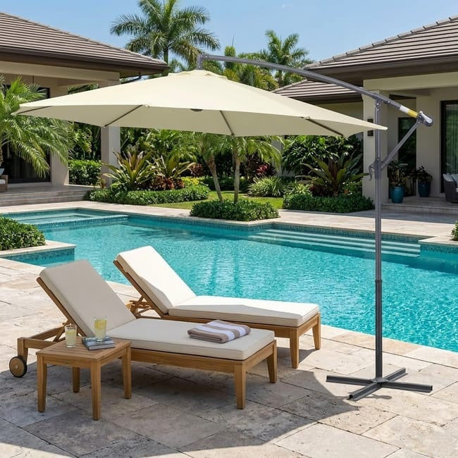 Ombrellone Decentrato Beige da Giardino Ø300 cm