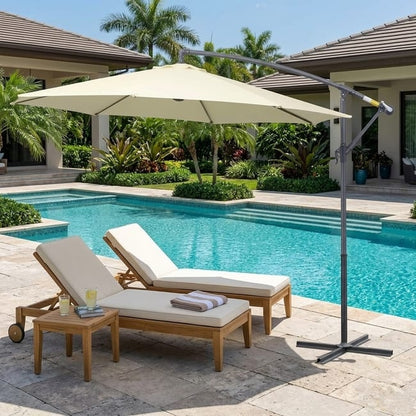 Ombrellone Decentrato Beige da Giardino Ø300 cm
