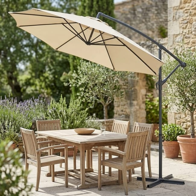 Ombrellone Decentrato Beige da Giardino Ø300 cm