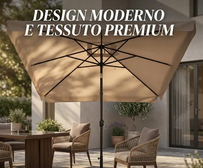 Ombrellone Giardino 3x3 Tortora Palo Centrale AirVent
