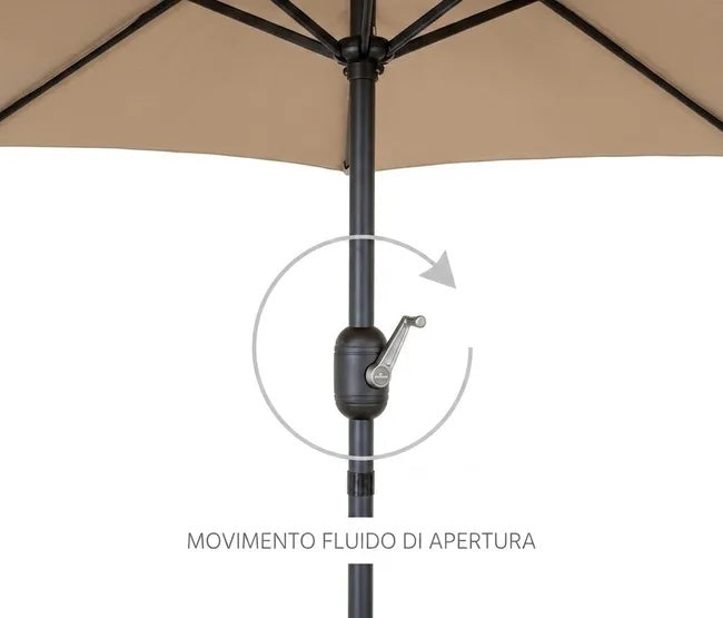 Ombrellone da Giardino 270 cm Beige Inclinabile