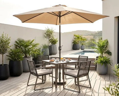 Ombrellone da Giardino 270 cm Beige Inclinabile