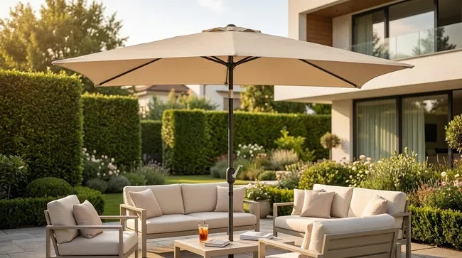 Ombrellone da Giardino 270 cm Beige Inclinabile
