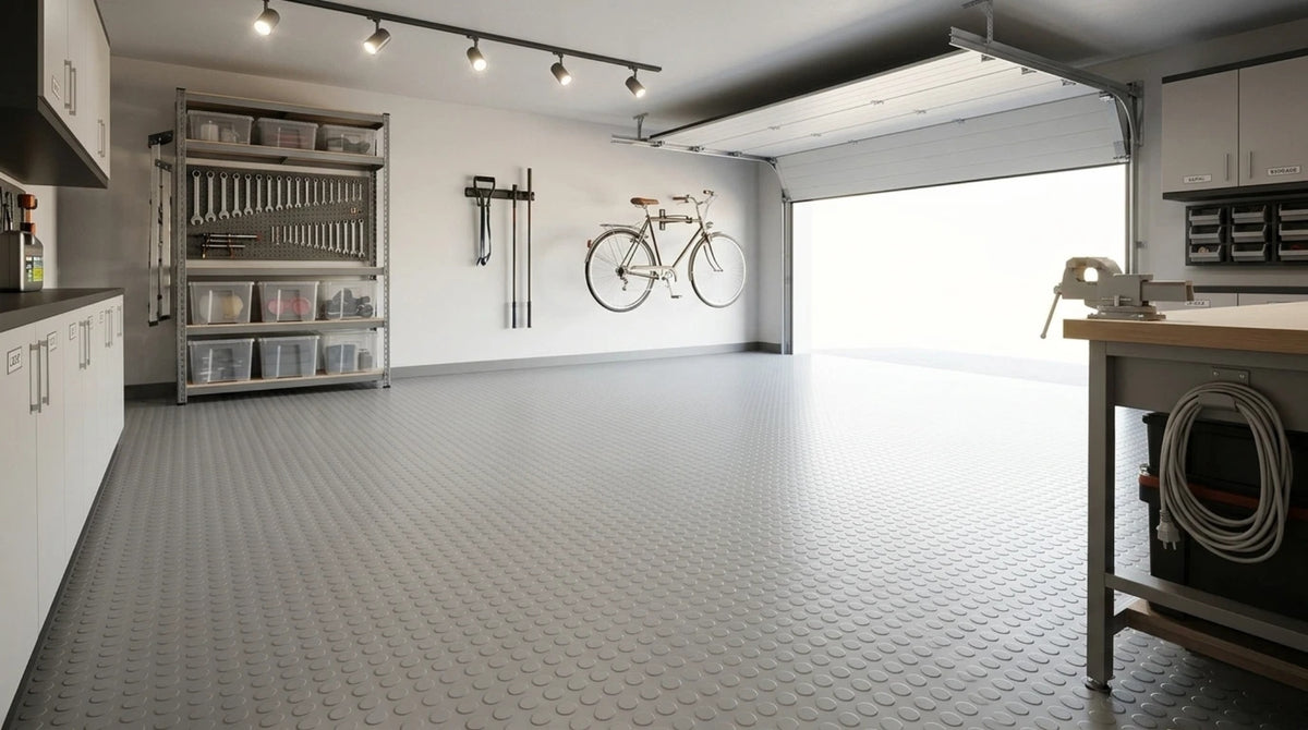 Tappeto PVC Bullonato Antiscivolo Grigio 100x2000 cm