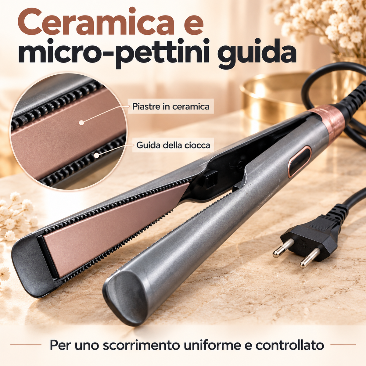 Piastre in ceramica con micro-pettini guida
