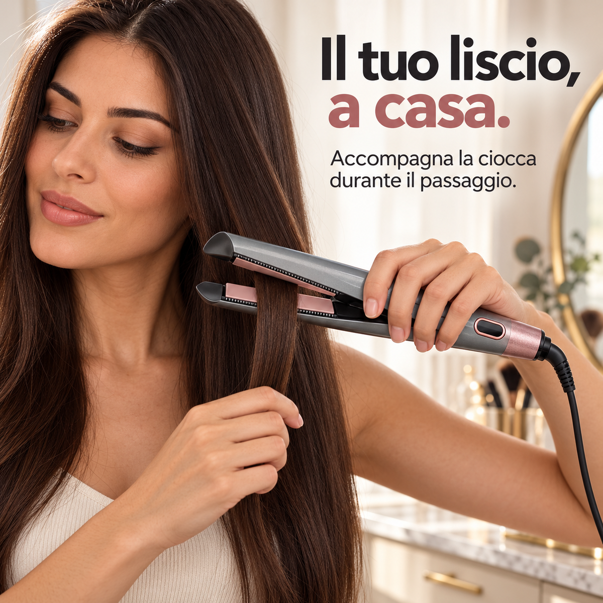 Utilizzo della piastra per capelli lisci