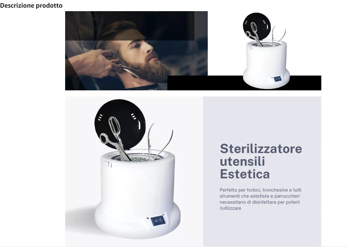 Sterilizzatore al Quarzo 100W con Microsfere per Utensili Beauty