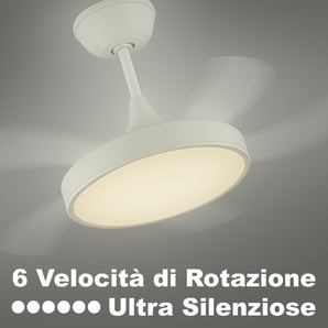 Suspended fan with LED ceiling light