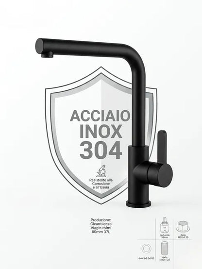 Miscelatore Cucina Nero Monocomando Canna Alta