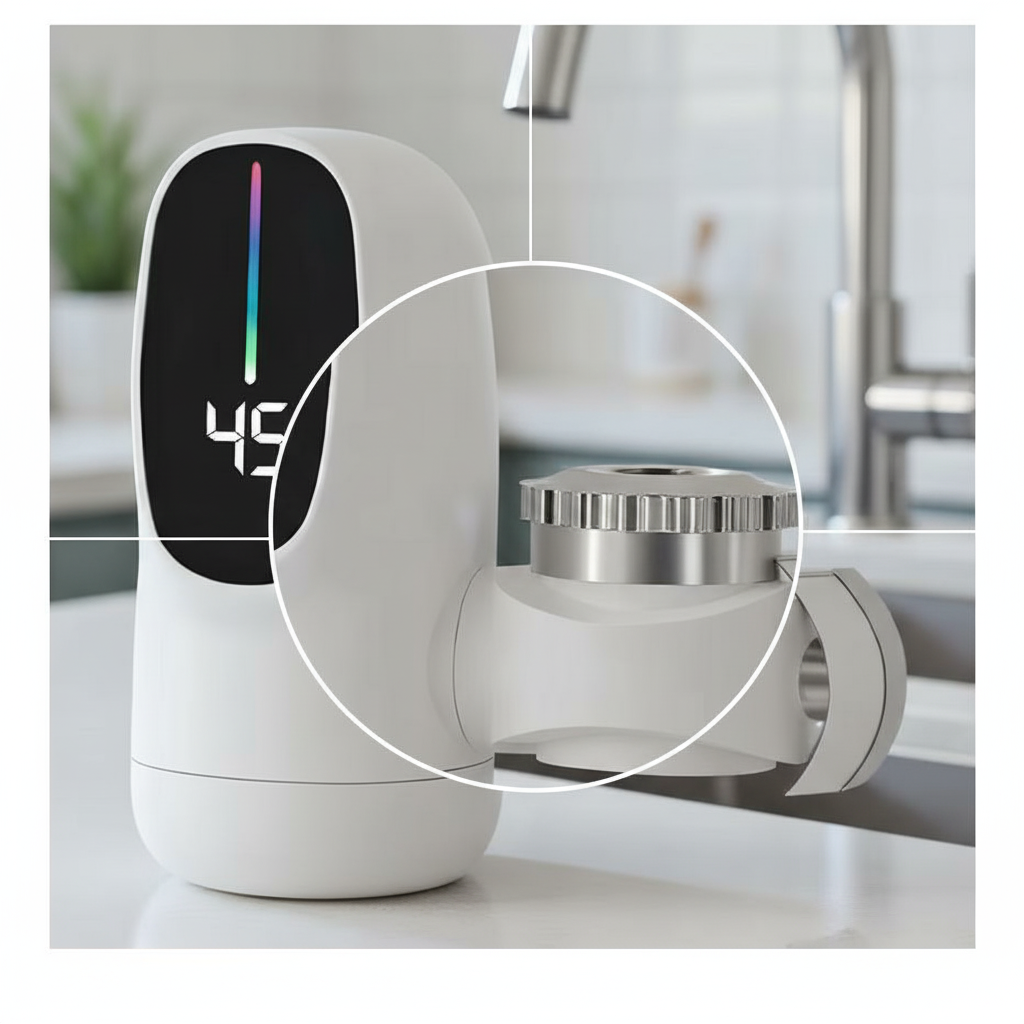 Rubinetto Elettrico 3000W con Riscaldamento Istantaneo e Display LED