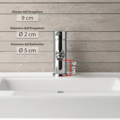 Rubinetto Bagno Cromato Monocomando con Piletta e Flessibili