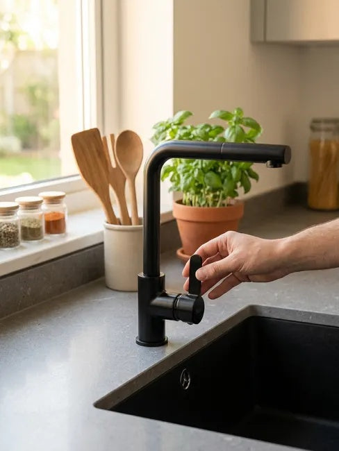 Miscelatore Cucina Nero Monocomando Canna Alta