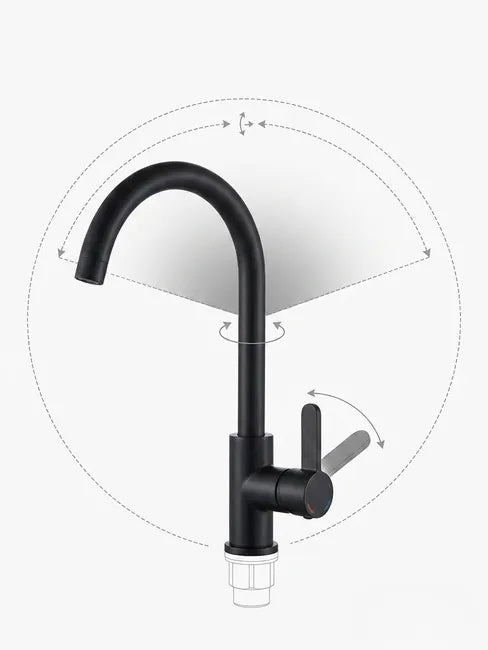 Miscelatore Cucina Nero Monocomando Canna Alta