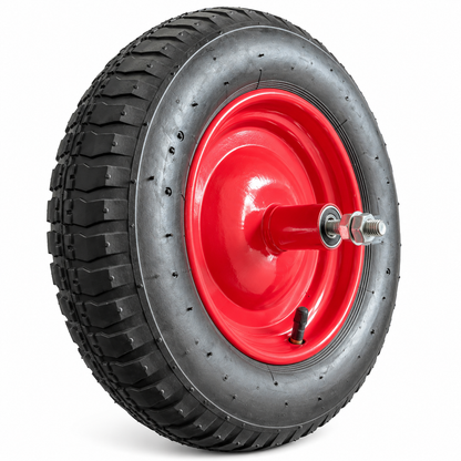 Ruota pneumatica carriola interasse 134 mm con cerchio rosso