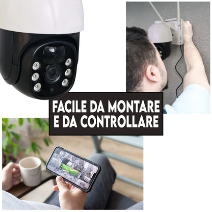 Telecamera videosorveglianza solare WiFi con controllo remoto Full HD