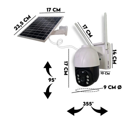 Telecamera videosorveglianza solare WiFi con controllo remoto Full HD