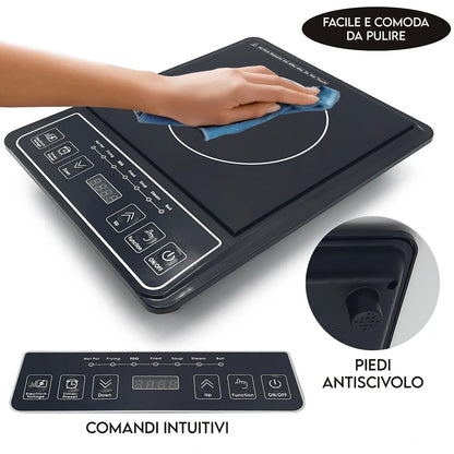 Fornello a induzione portatile, piano cottura singolo 800W/2000W A+