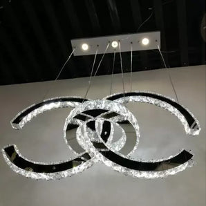 Lampadario a Sospensione Moderno LED Stile Chanel in Cristallo