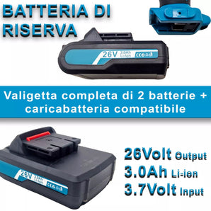 Trapano Avvitatore a Percussione 26V con Doppie Batterie e LED