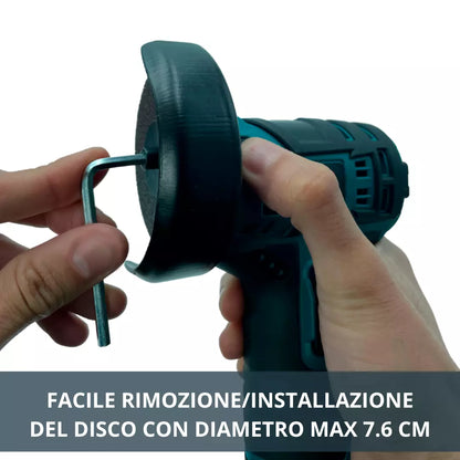 Smerigliatrice Flex Portatile con 2 Batterie per Incisione e Taglio
