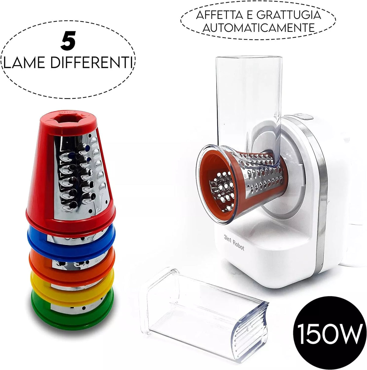 Tagliaverdure Elettrico Multifunzione 3 in 1
