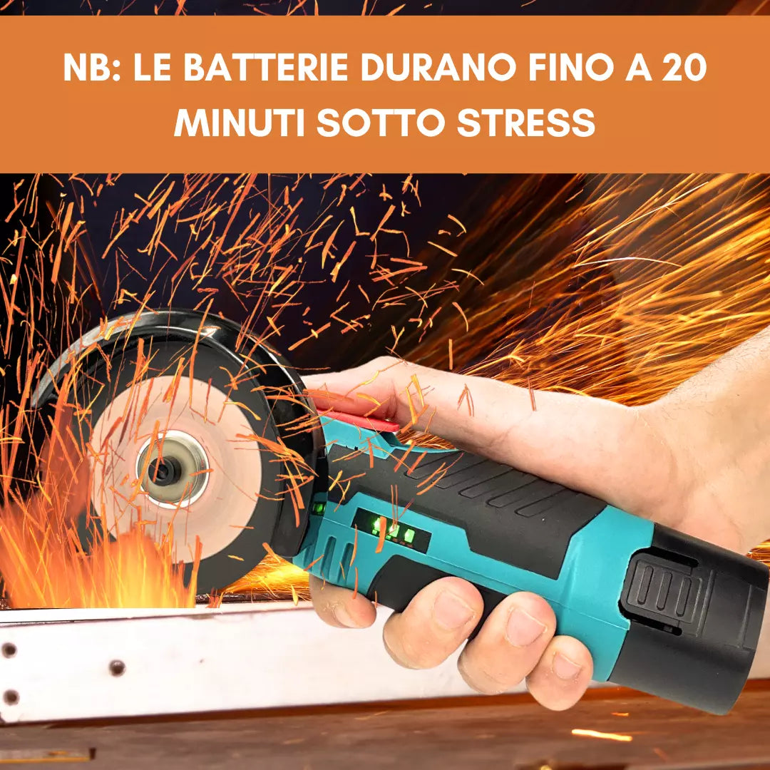 Smerigliatrice Flex Portatile con 2 Batterie per Incisione e Taglio