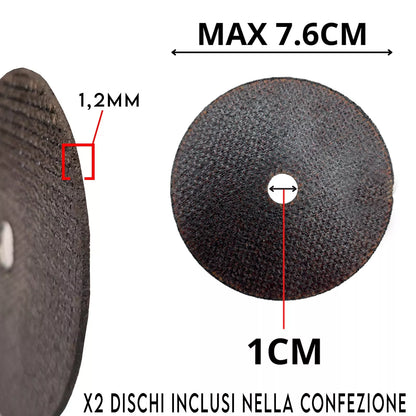 Smerigliatrice Flex Portatile con 2 Batterie per Incisione e Taglio