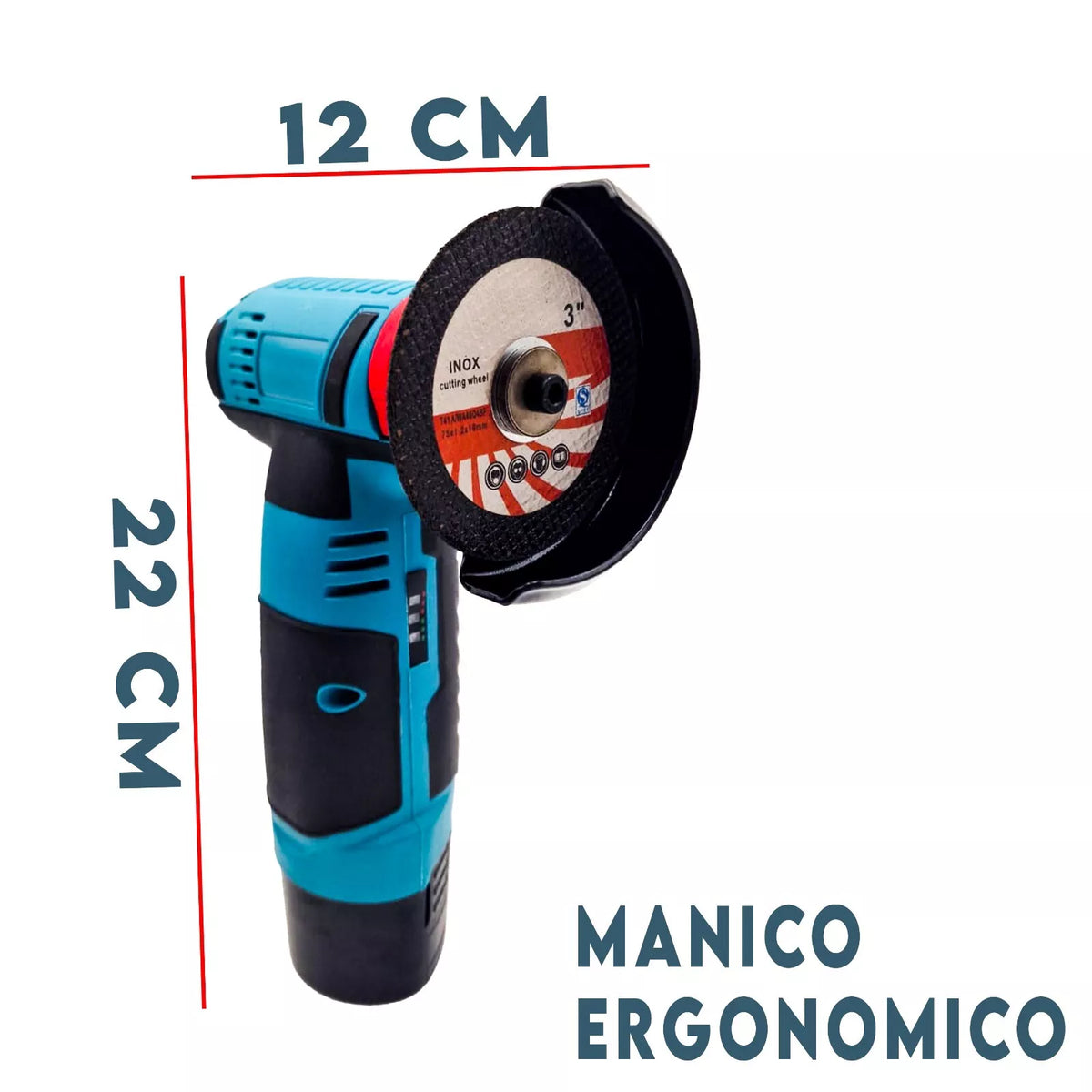 Smerigliatrice Flex Portatile con 2 Batterie per Incisione e Taglio