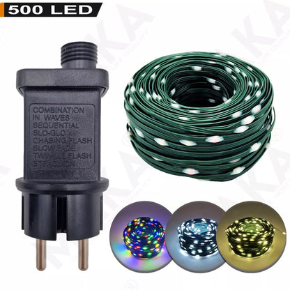 Luci di Natale 500 LED 50m Catena Luminosa con Giochi di Luce IP44 Interno Esterno