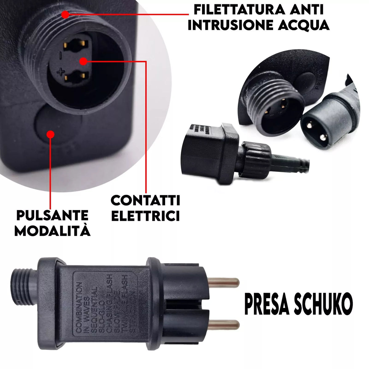 Luci di Natale 500 LED 50m Catena Luminosa con Giochi di Luce IP44 Interno Esterno