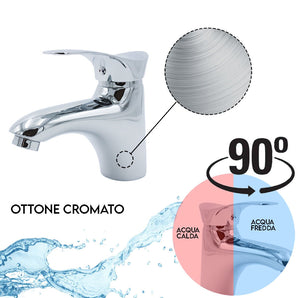 Rubinetto Miscelatore Bagno Bidet Lavabo in Ottone Cromato