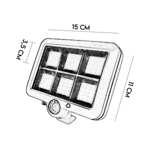 Faro Solare da Esterno 72 LED con Sensore di Movimento