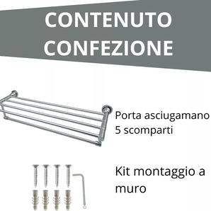 Stendibiancheria multiscomparto in Acciaio resistente interno ed esterno