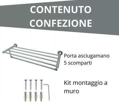 Stendibiancheria multiscomparto in Acciaio resistente interno ed esterno