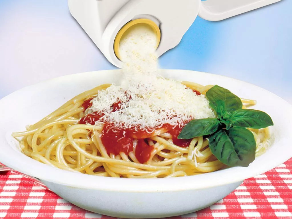 Grattugia Elettrica Ricaricabile con Due Rulli per Formaggio Rapida e Efficiente