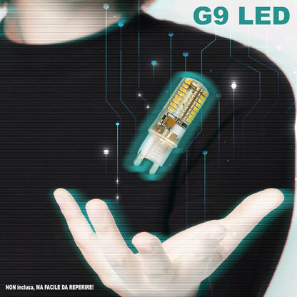 Applique in Gesso Bianco da Parete con Lampadina G9, Luce Up/Down IP20 Design Moderno