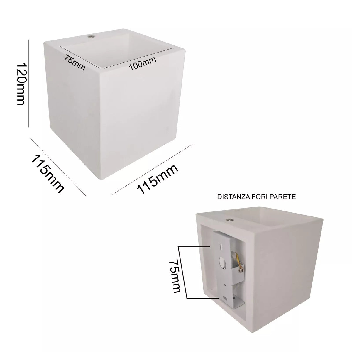 Applique in Gesso Bianco da Parete con Lampadina G9, Luce Up/Down IP20 Design Moderno