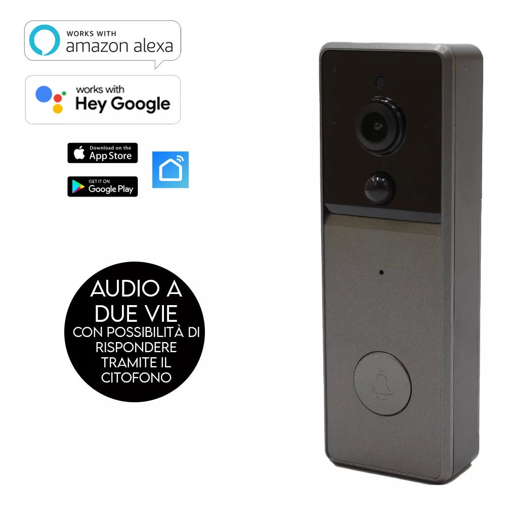 Videocitofono Smart WiFi 1080p con Audio Bidirezionale e Visione Notturna