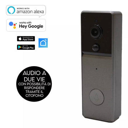 Videocitofono Smart WiFi 1080p con Audio Bidirezionale e Visione Notturna
