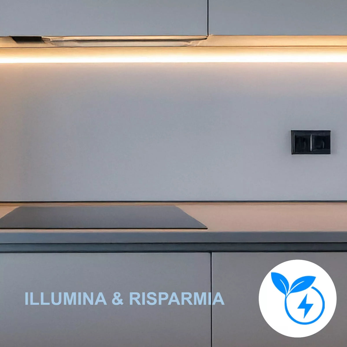 Barra LED Sottopensile Basso Consumo per Cucina con Cambio Luce e Kit Fissaggio