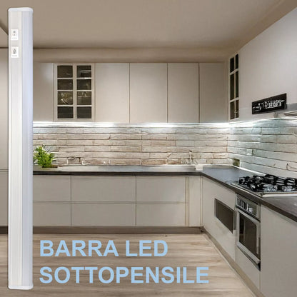 Barra LED Sottopensile Basso Consumo per Cucina con Cambio Luce e Kit Fissaggio