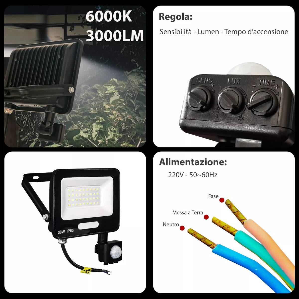 faro LED con sensore

faro LED 6000K

faro LED IP65

faro LED per esterno

faro LED 30W

faro LED 50W

faretto LED regolabile

faro LED con sensore di movimento

