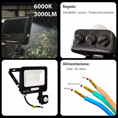 faro LED con sensore

faro LED 6000K

faro LED IP65

faro LED per esterno

faro LED 30W

faro LED 50W

faretto LED regolabile

faro LED con sensore di movimento

