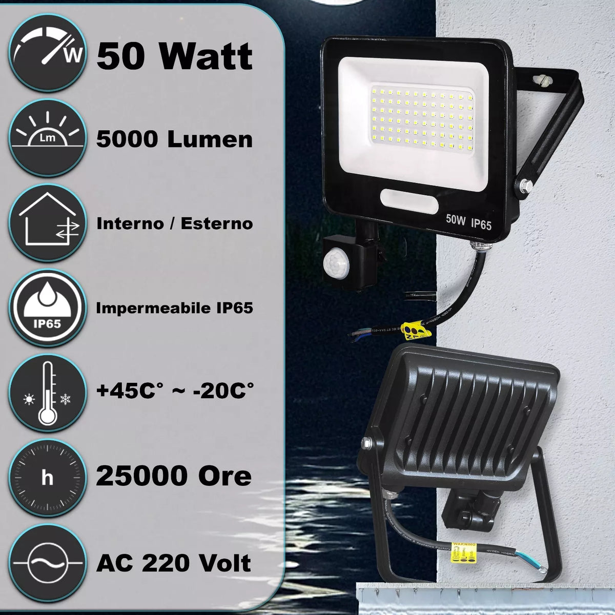 faro LED con sensore

faro LED 6000K

faro LED IP65

faro LED per esterno

faro LED 30W

faro LED 50W

faretto LED regolabile

faro LED con sensore di movimento

