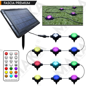 Striscia LED RGB 9m solare da esterno, telecomando e app calpestabile per giardini passatoie