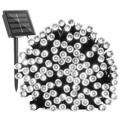 Catena Luminosa Solare 7M 100 LED Colorate per Esterno, 8 Modalità vari colori disponibili