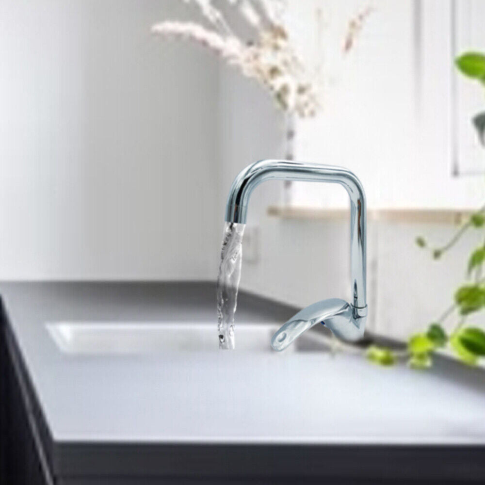 Rubinetto Cucina a Canna Alta Quadrata con Miscelatore Orientabile