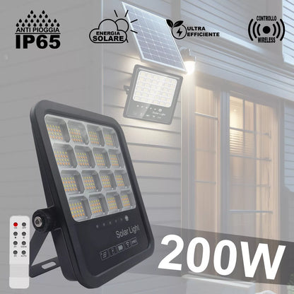 Faro LED Solare da Esterno con Pannello Fotovoltaico