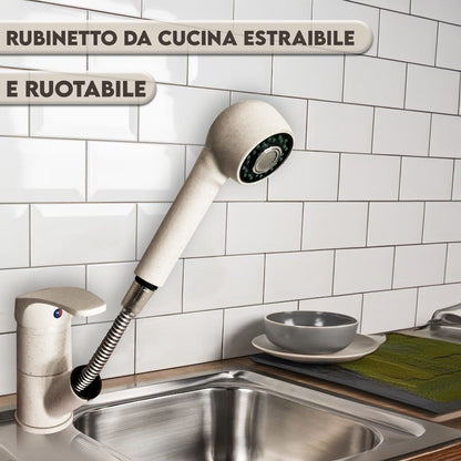Miscelatore Cucina con Doccetta Estraibile in Acciaio Avena